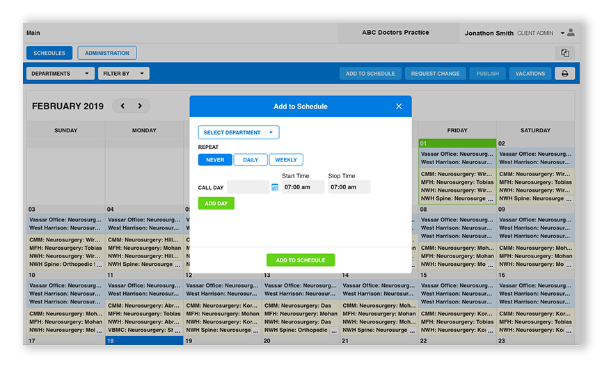 physician scheduling software, provider scheduling software, on call scheduling software